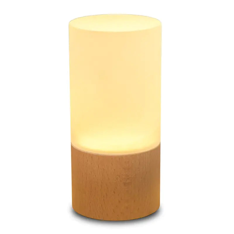 Nordic Solid Wood LED Table Lamp USB Powered