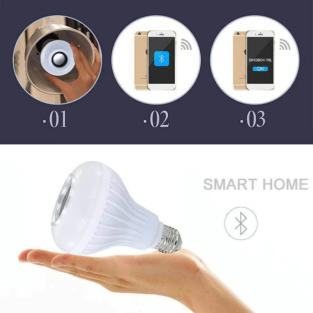 Smart LED Light Bulb with Bluetooth Speaker