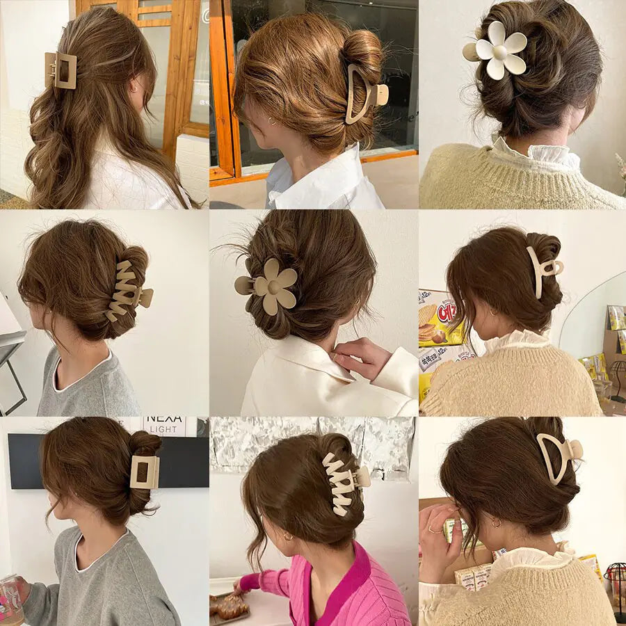 Geometric Flower Hair Clips