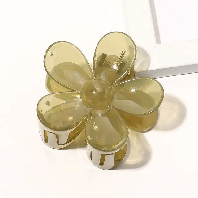 Geometric Flower Hair Clips